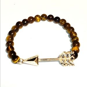 Tiger Eye Golden Arrow Crystal Stretch Bracelet